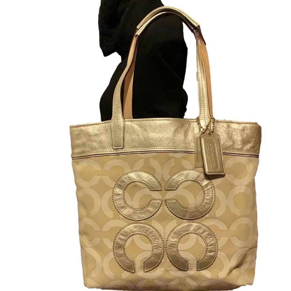 🌻COACH F17035 🌻 KHAKI GOLD AUDREY OP SIGNATURE